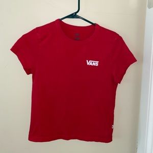 red small vans tshirt